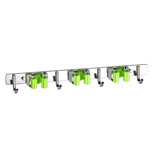 Broom Hook Holder Wall Mount Mop Organizer Holder Stainless Steel Storage Hook Kitchen Bathroom Organization Accessories